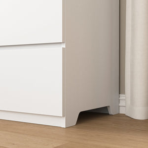 English Elm White 9-Drawer Chest Modern Wide 63" Dresser No-Handle White Storage Cabinet Durable Particleboard Elegance W409P225882