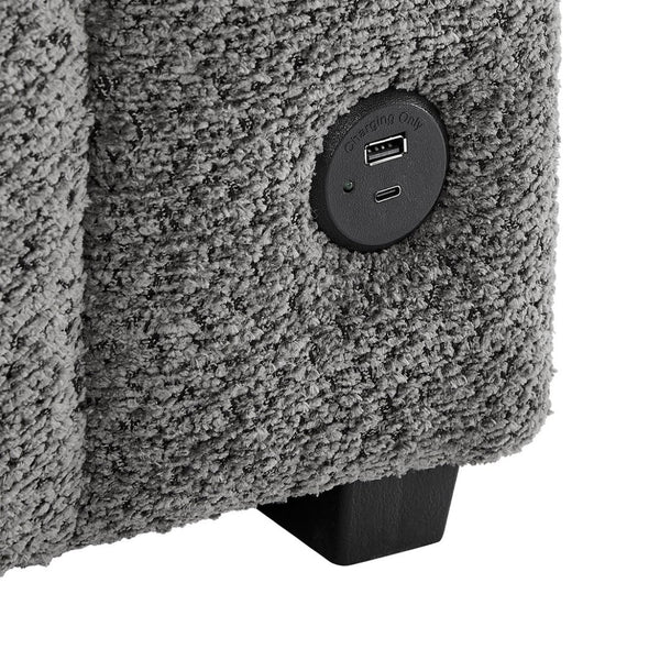 English Elm Seraphina Boucle Sleeper Sectional with Storage Chaise and Built-in Usb Charging B061S00964