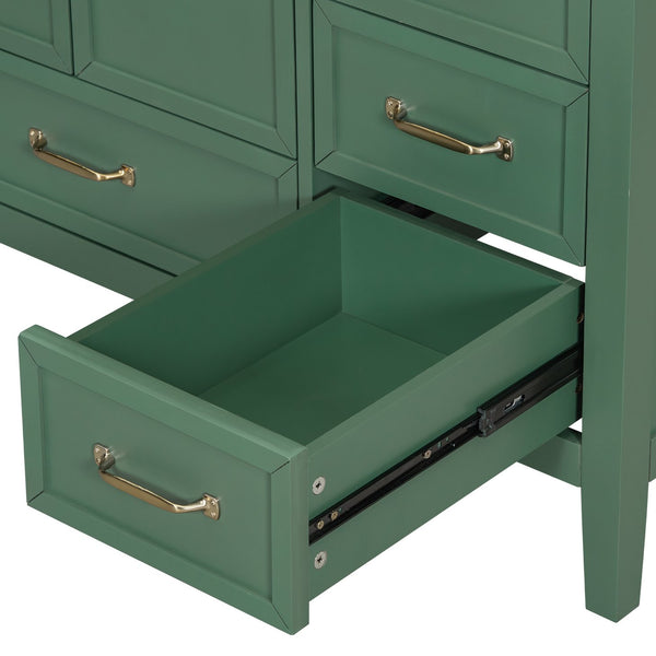 English Elm Christopher Knight Home® - 36" Vintage-inspired Bathroom Vanity with Ceramic Sink, Solid Wood Frame, Soft-Close Drawers, Spacious Storage Green N759P293646F