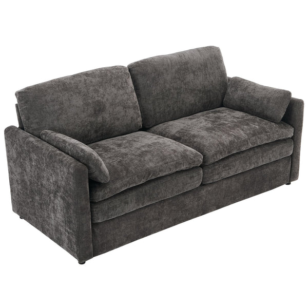 English Elm 68.1" Cozy Upholstered Loveseat Sofa with Double-Layer Cushions, Deep Seating, Chenille Comfort & Support Grey N719P251496E