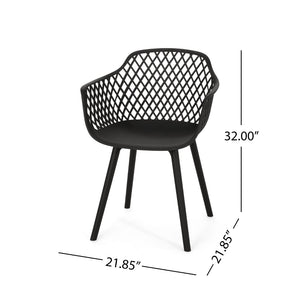 English Elm Poppy Outdoor Dining Chairs Set of 2 Diamond Mesh Geometric Modern Patio Seating N776P414421B