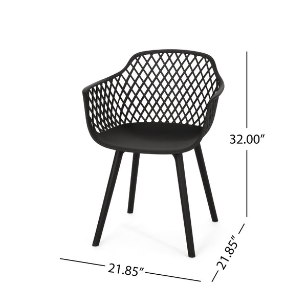 English Elm Poppy Outdoor Dining Chairs Set of 2 Diamond Mesh Geometric Modern Patio Seating N776P414421B