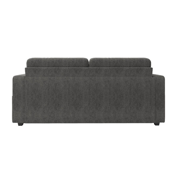 English Elm Sofas for Living Room Chenille Three Seat Couch with Usb Charging Storage and Cup Holder Gray W395S00143