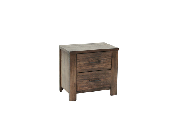English Elm Oak Modern 1pc Nightstand with Two Soft-Close Drawers, Oak Veneer Bedside Storage Table 26x17x25" B011P244397