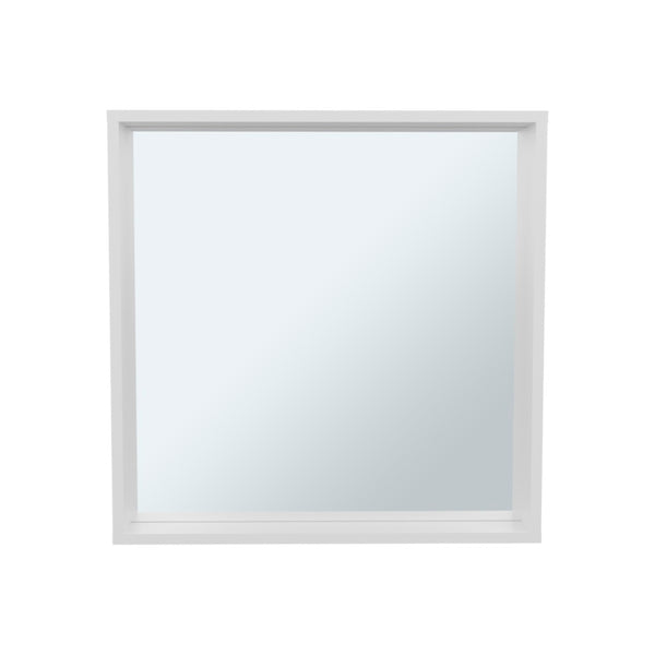 English Elm Quilcene Flush Mount Mirrored Medicine Cabinet White Lacquer Minimalist Bathroom B092P439894