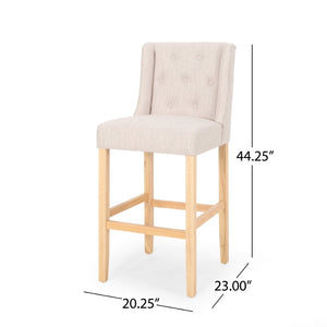 English Elm Vienna Wingback Counter Stools Set of 2 Tufted Fabric Nailhead Kitchen Bar Seating 64854.00BGE