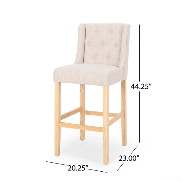 English Elm Vienna Wingback Counter Stools Set of 2 Tufted Fabric Nailhead Kitchen Bar Seating 64854.00BGE