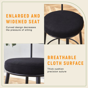 English Elm Fashionable Ergonomic Bar Chairs Set of Two with Breathable Fabric, Curved Back, Cushioned Comfort Black W1151P279689