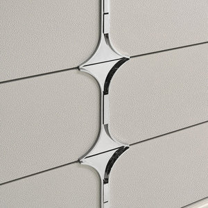 English Elm Gwendolyn Pearl White 6-Drawer Dresser Cabinet with Diamond Star Drawers, Jewelry Tray & Acrylic Legs B062P375502