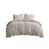 Clean Spaces Mara Casual 3 Piece Cotton and Rayon from Bamboo Blend Waffle Weave Duvet Cover Set CSP12-1478 Taupe