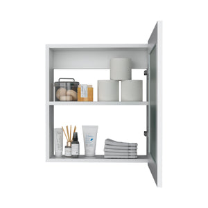 English Elm Luma Mirrored Medicine Cabinet 18.6" W x 5.7" D x 20.5" H Wall Organizer with Two Shelves, Sleek Durable Design White 24.9 L x 20.1 W x 4 H B070P234354