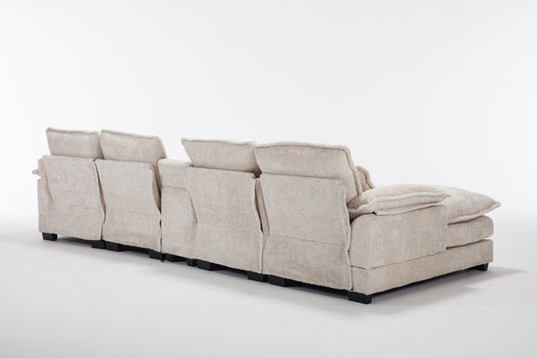 English Elm Modern U-Shaped Sectional Sofa With Usb Ports, Cup Holders & Storage For Ultimate Comfort & Style W2100S00280