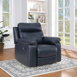 OSP Home Furnishings Bryson Recliner  Navy