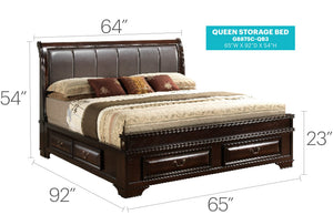 English Elm Lavita Queen Storage Bed In Cappuccino - Elegant Sleigh Design With Integrated Storage Drawers B078S00501