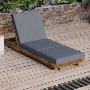 English Elm Christopher Knight Home® - Lounge Chaise Set - Durable Acacia Wood With Versatile 6-Position Backrest & Water-Resistant Cushions N770P281696T_N770P208326G