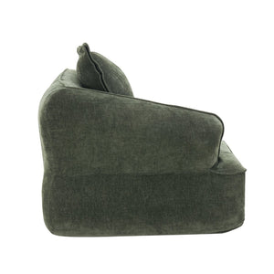English Elm 122" L-shaped Sectional with Deep Chaise High Density Foam Low Profile Living Room Sofa Green N767P371309G
