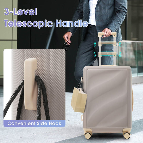English Elm Luggage 3 Piece Hard Shell Abs Suitcase Set with Spinner Wheels and Tsa Lock Grayish Purple N730P304620V