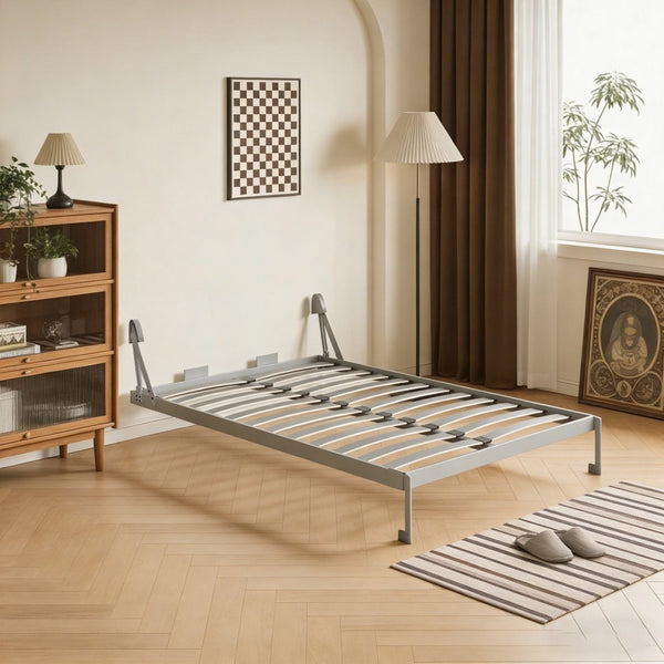 English Elm Diy Queen Murphy Wall Bed Hardware Kit Grey Metal Frame Hydraulic Fold Down System W5290P457894