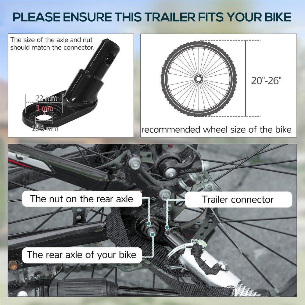 English Elm Aosom Heavy Duty Steel Bike Cargo Trailer Foldable 110 Lb Capacity Universal Hitch W2225P200662