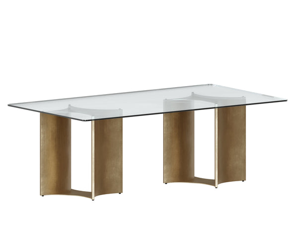Sunpan Glass Dining Table Top - Rectangular Clear Tempered Design for Denver, Lianne, London Bases 86.5"