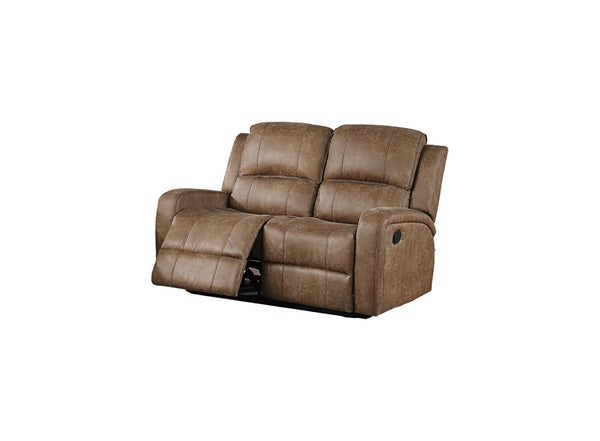 English Elm Manual Reclining Loveseat Faux Leather Tufted Two Seat Living Room Sofa Square Arm Chestnut B011P468573