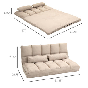 English Elm Homcom Convertible Floor Sofa Chair With Adjustable Backrest, 2 Pillows, Space-Saving Comfort! W2225P217475