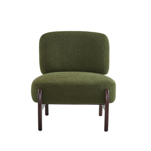 English Elm Christopher Knight Home® - 25.5" Boucle Lounge Chair with Solid Wood Frame, Plush Textured Upholstery and Modern Minimalist Style Green N767P256376G