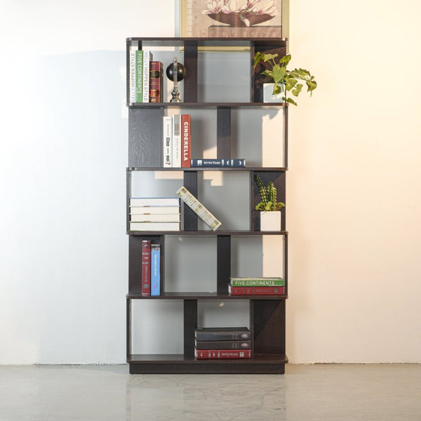 English Elm 31.5" Tall 5-tier Mdf Bookcase Slim Open Shelving Unit for Office Bedroom Living Room Ox Blood Red W2899P444162