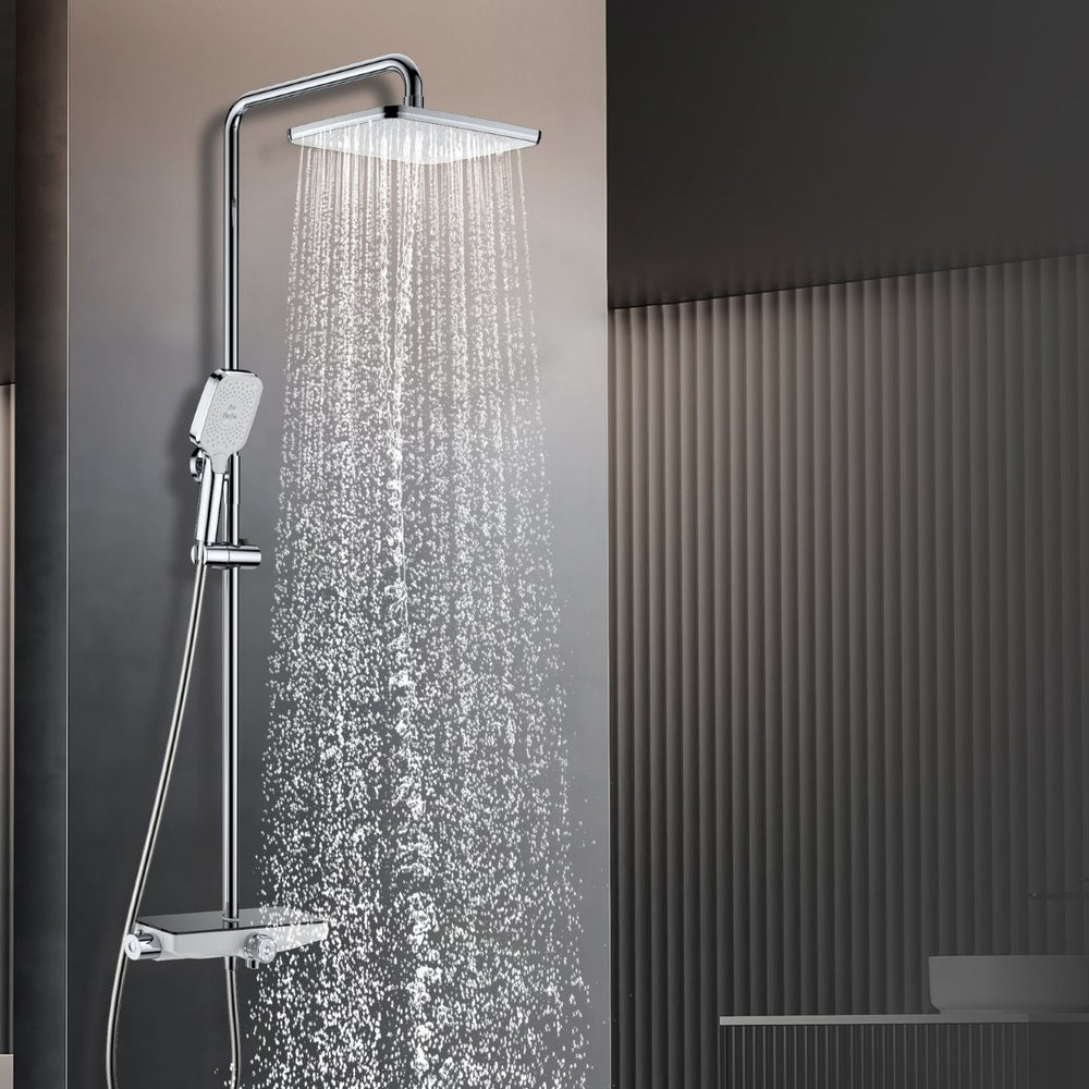 English Elm Triple Function Wall Mounted Shower System with Rainfall Handheld and Copper Body W2071P227920