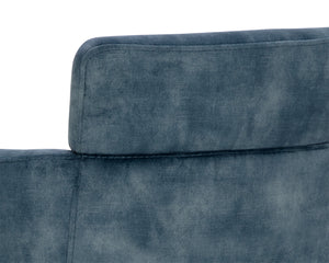 Sunpan Sharqui Dining Armchair – Luxurious Contemporary Design with Black Metal Legs and Bronze Armrest Accent Nono Petrol