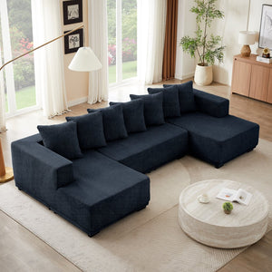 English Elm Chenille U-Shaped Modular Sectional Sofa - Luxurious Cloud Couch For Stylish Living Room Comfort W2339S00015