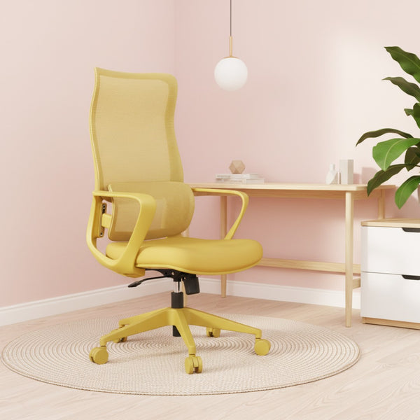 English Elm Ergonomic High Back Mesh Office Chair with Adjustable Lumbar Support and Molded Foam Seat Yellow W5280P463570