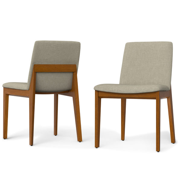 English Elm Selena Scandinavian Dining Chairs Set of 2 – Ash Wood Frame, Linen-Look Upholstery, Padded Comfort, Brown Finish B136P266931