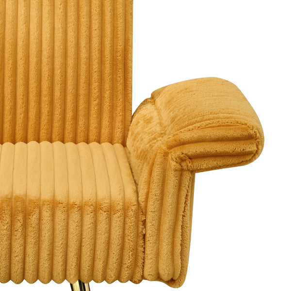 English Elm 79 Corduroy Sofa Bed Foldable Double Convertible Sleeper with Folding Armrests for Compact Living Rooms Yellow W2290P250581