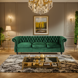 Christopher Knight Home® - Noble House - - Durable 3-Seater Emerald Velvet Sofa, Combining Luxurious Comfort With Timeless Design, Perfect For Elegant Living Spaces, Featuring Plush Upholstery For Relaxation And A Touch Of Sophisticated Style