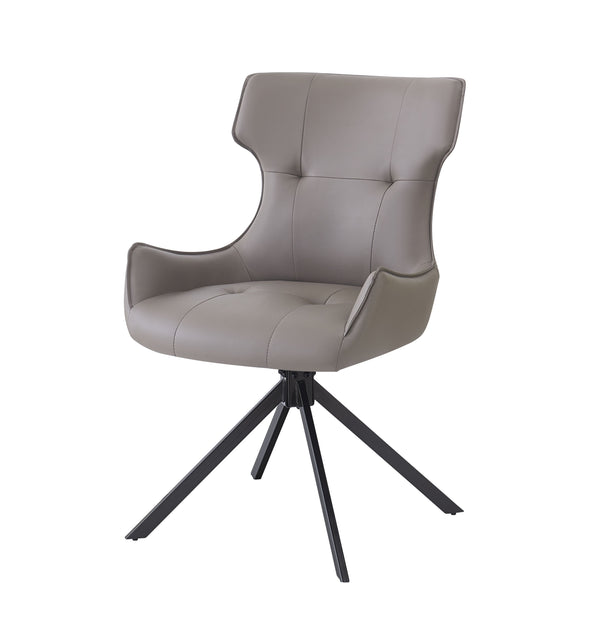 English Elm Damita Camel Faux Leather Swivel Side Chair Set of 2 — Padded Seat & Back, 180° Swivel, 220lb Capacity B2726P383865