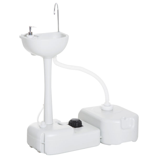 English Elm Kleankin Freestanding Outdoor Handwashing Station with Foot Pump Soap Dispenser Hdpe W2225P217039