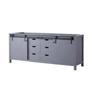 English Elm Dark Grey Double Bath Vanity 80-inch Wide Solid Wood Frame E0 Plywood, Soft-Close Drawers, Ample Storage B2731P260060