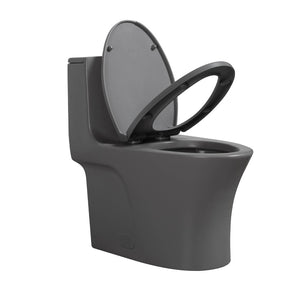 English Elm 1.1/1.60 Gpf Dual Flush One Piece Elongated Comfort Height Toilet with Soft Close Seat W1920P425618