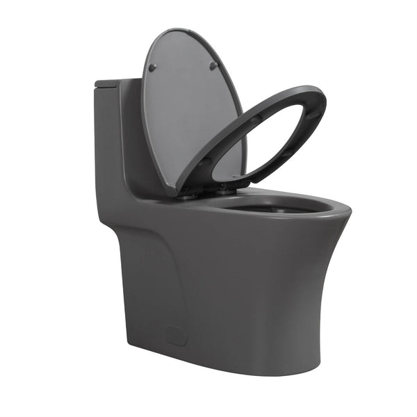 English Elm 1.1/1.60 Gpf Dual Flush One Piece Elongated Comfort Height Toilet with Soft Close Seat W1920P425618