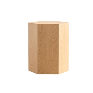 English Elm Hexagon Mdf End Table with Wood Grain Finish Fully Assembled for Small Living Spaces W3158P395507