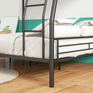 English Elm Heavy Duty Steel Full Over Queen Bunk Bed Adult Guest Room Powder Coat Frame W840S00001