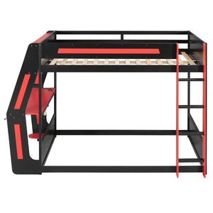 English Elm Full-size Gaming Loft Bed with Integrated Rgb Desk Usb Ports and Esports Frame Red LT000239AAR
