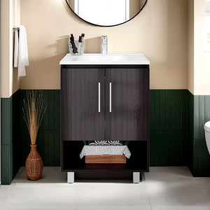 English Elm Colville Floating Wall Mount Vanity Cabinet Matte Finish Modern Bathroom Storage B092P439913