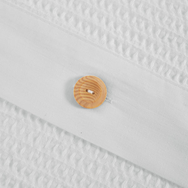 English Elm Full/Queen Finely 3-Piece Cotton Waffle Weave Duvet Cover Set with Wooden Buttons, OEKO-TEX Safe and Textured Comfort B035129156