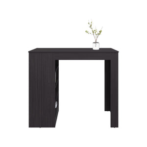 English Elm Norton Matte Black Kitchen Island Table with Four Open Shelves for Counter Height Seating B092P390618