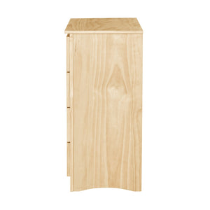 English Elm 4-drawer Vertical Pine Chest Compact Bedroom Storage with Smooth Glides Natural Finish B011P473068
