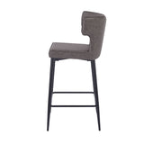 Christopher Knight Home® - Noble House - - 28Inch Counter Height Bar Stools Set Of 2, Modern Bar Upholstered Chairs With Pu Leather, Metal Footrest And Frame For Kitchen Island, Bar Table, Dining Room, Gray