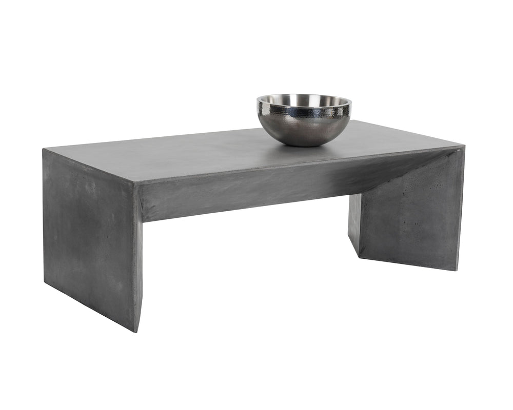 Sunpan Nomad Coffee Table - Elegant Concrete Design with Unique Textures for Indoor and Covered Outdoor Use Grey