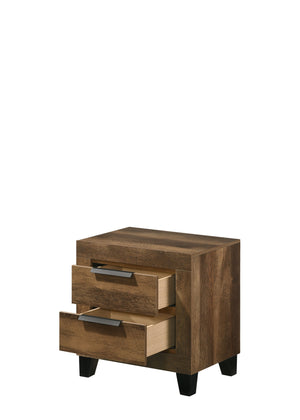 English Elm Morales Rustic Oak Nightstand with 2 Dovetail Drawers, Smooth Metal Glides & Safety Stop, Durable Finish B2726P261907